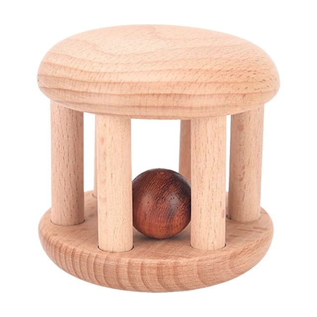 Hearth & Gear 1Pc Wooden Rattle Roller For Random Style Fine Motor Learning Sensory Development Education Notepad Early Teething 3 Months Inclusive Early Childhood Education Education Books Woke up