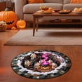thumbnail image 6 of AHGQT 3D Optical Illusion Halloween Round Rug, 15.7" Spooky Ghost Pumpkin Print Absorbent Doormat, Non Slip Washable Circular Floor Mat for Indoor Entryway Living Room Halloween Home Deco, 6 of 7