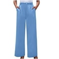 thumbnail image 7 of Lenpel Women's Wide Leg Dress Pants Baggy High Waisted Dressy Outfits Classic Loose Business Casual Work Trousers, 7 of 7
