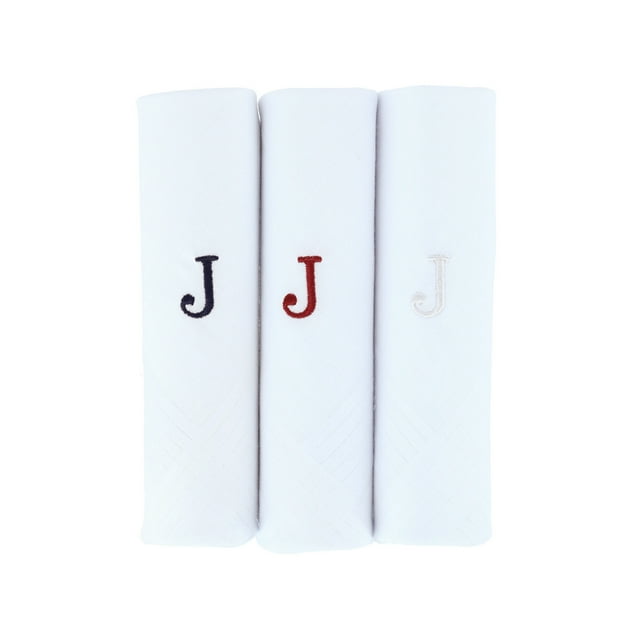Umo Lorenzo Cotton Boxed Initial Alphabet Handkerchiefs (Pack of 3) (Men's)
