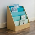 thumbnail image 2 of Humble Crew Skylar Kid's Wooden Bookcase Storage Rack with 5 Tiers, Natural/Aqua, 2 of 5