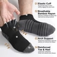 thumbnail image 4 of HIALTODAY 6 Pairs Men's Bamboo Fiber Ankle Socks, Low Cut Cushioned Athletic Running Workout Fitness Socks ,GRAY ( 10-13), 4 of 5
