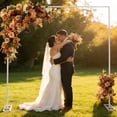 thumbnail image 2 of Garfans 6.6FT Wedding Arch For Ceremony Balloon Arch Stand with 4 Pedestal Nails Metal Arch Backdrop Stand for Parties Birthday Wedding Square Background Stand Garden Arch White, 2 of 10