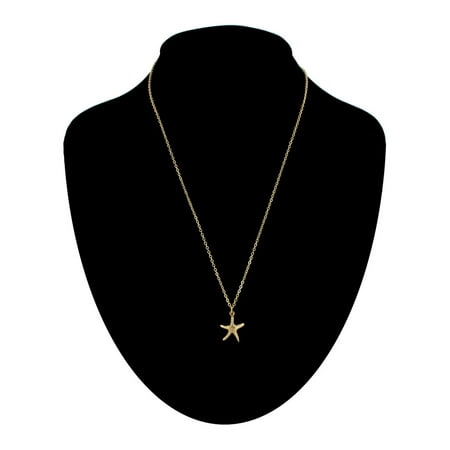 Gold Starfish Charm - Gold Tone Chain Small Starfish Nautical Beach Charm Pendant Necklace