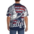 thumbnail image 3 of Naloa Mallard Duck With American Flag Men's Loose Fit Cuban Collar Short-Sleeve Shirt, Hawaiian Shirts, Mens Shirts Casual for Everyday Wear Outings-X-Large, 3 of 5