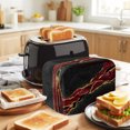 thumbnail image 3 of Toaster Cover 2 Slice, Red Marble Dustproof Bakeware Oven Protector with Top Hook, Gold Abstract Vintage Modern Ombre Art Waterproof Small Kitchen Appliance Toasters Dust Cover, 11"x6"x8", 3 of 9