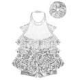thumbnail image 4 of vastwit Kids Girls Gymnastic Leotard Shiny Sequins Salsa Rumba Dance Performance Costume Ballet Jazz Silver 12, 4 of 5