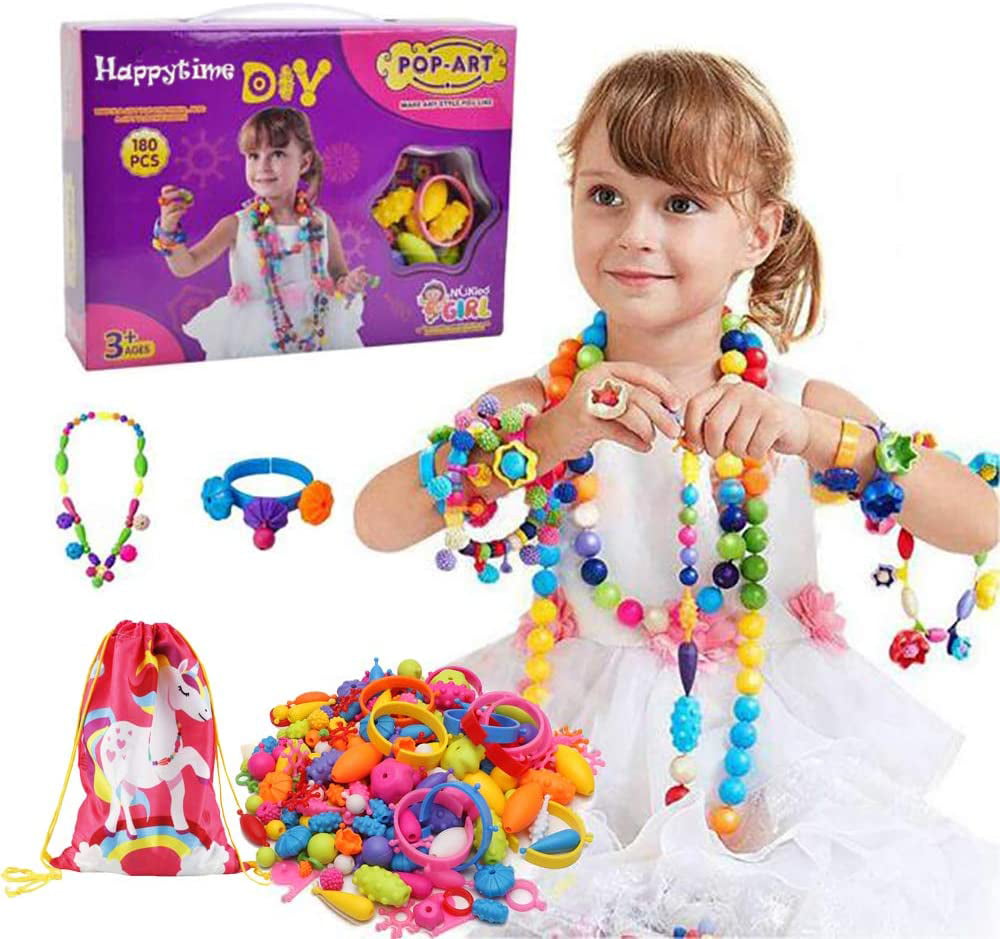 Snap Pop Beads Girls Toy 180 Pieces DIY Jewelry Marking 