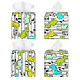 thumbnail image 2 of Balery Funny Dinosaurs on Stripes Porta Pañuelos de Cuero con Estampado – Funda Moderna Cuadrada para Caja de Pañuelos, Dispensador 5x5x5'', 2 of 7