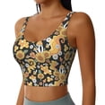 thumbnail image 2 of Vsdgher Sunflowers Bee Print Women Sleeveless Athletic Tank Top Built-in Bra Camisole Sports Vest for Yoga Running Fitness Exercise with Removable Pads, 2 of 8
