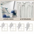 thumbnail image 5 of Blue Flowers Swag Valances for Windows, Kitchen Curtains 36 Inch Length 2 Panels Set, Spring Birds Rustic Floral Pastoral Plants Short Curtains for Small Windows Rod Pocket Cafe Curtains 28"x36", 5 of 8