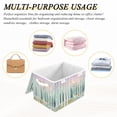 thumbnail image 6 of Yayeee Collapsible Cube Storage Bin with Lid Fabric Closet Decorative Basket with Handles, Green Deer, 6 of 7