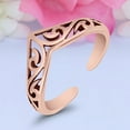 thumbnail image 3 of 9 mm V Shaped Filigree Toe Band Ring 925 Sterling Silver Thin Adjustable Stylish Rings For Women, 3 of 4