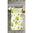 thumbnail image 3 of Ambesonne Kitchen Quilted Bedspread Set 2 Pcs, Lemon Slices Leaves, Twin Size, Yellow Hunter Green, 3 of 3