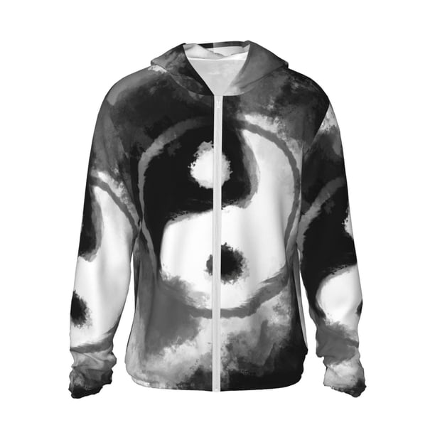 Fotbe Yin And Yang Chaqueta con Protección Solar UPF 50+ para Hombre y Mujer, Camisa con Capucha y Bolsillos-Medium