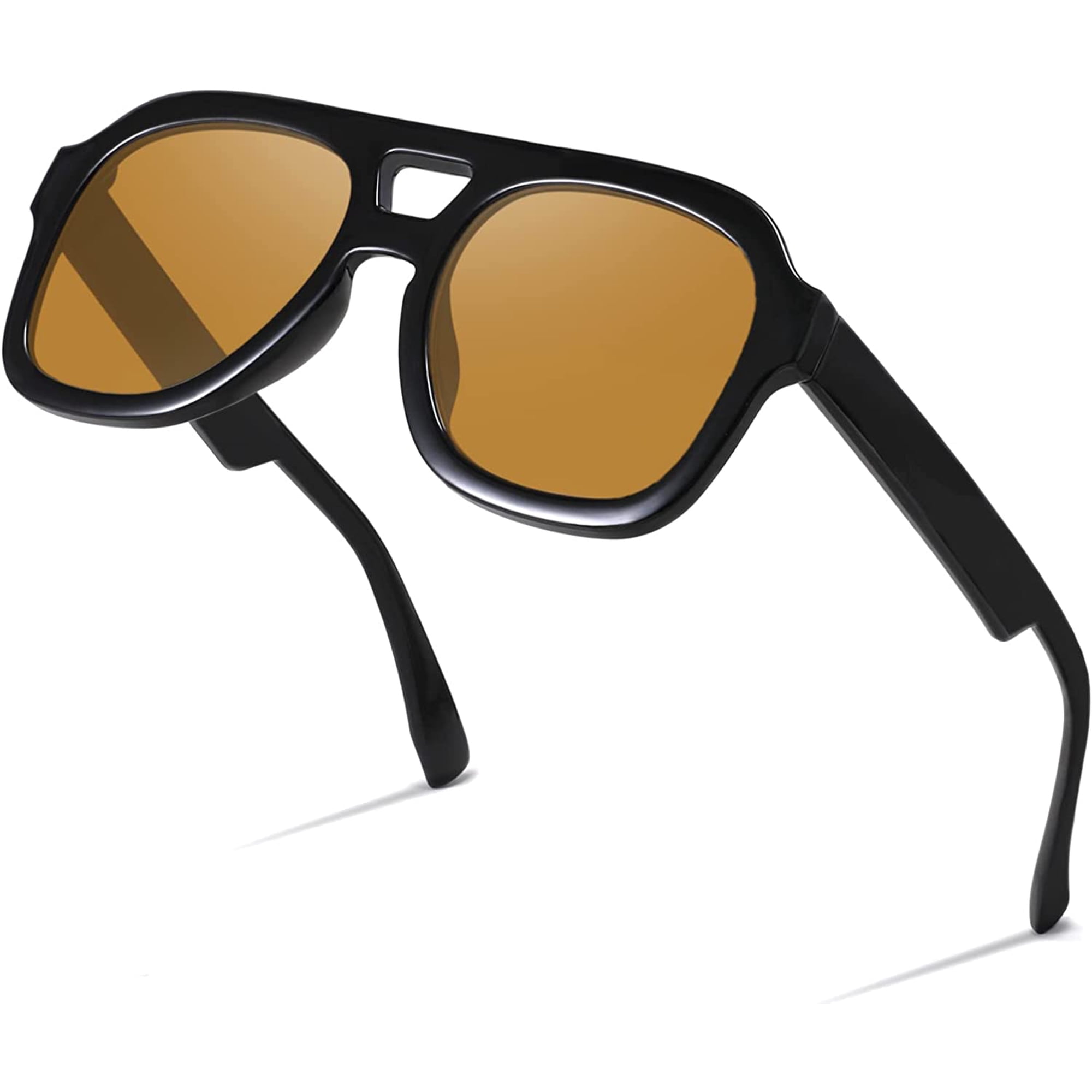 FEISEDY Vintage Aviator Sunglasses Double Bridge Women Men 