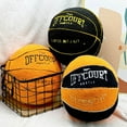 thumbnail image 3 of Taosunzt Fluffy Basketball Plush Toy Stuffed Decoration Super Soft Wear Resistant Embroidered Basketball Throw Pillow Kids Toy Dark Orange, 3 of 13