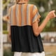 thumbnail image 4 of Camiseta con estilo para mujer, con estampado de retazos, escote de Color, Top de manga corta con cordón calado OAVQHLG3B Store lin121212, 4 of 5
