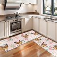 thumbnail image 3 of Kitchen Rugs Sets Of 2,Pink Chicken Floral Pattern Anti Fatigue Kitchen Mat Rugs Non Slip Washable,Decorative Kitchen Floor Mats for Kitchen,Sink,Laundry,17"X47", 3 of 5