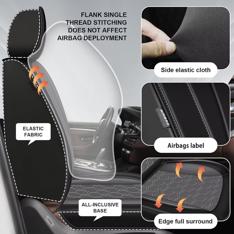 For GMC Terrain 2010-2024 Car 2/5Pcs Seat Covers Protector Cushion Pu Leather 548684