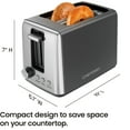 thumbnail image 5 of Chefman 2 Slice Toaster with 7 Shade Settings, Removable Crumb Tray, Bagel & Defrost Modes — Black, 5 of 7