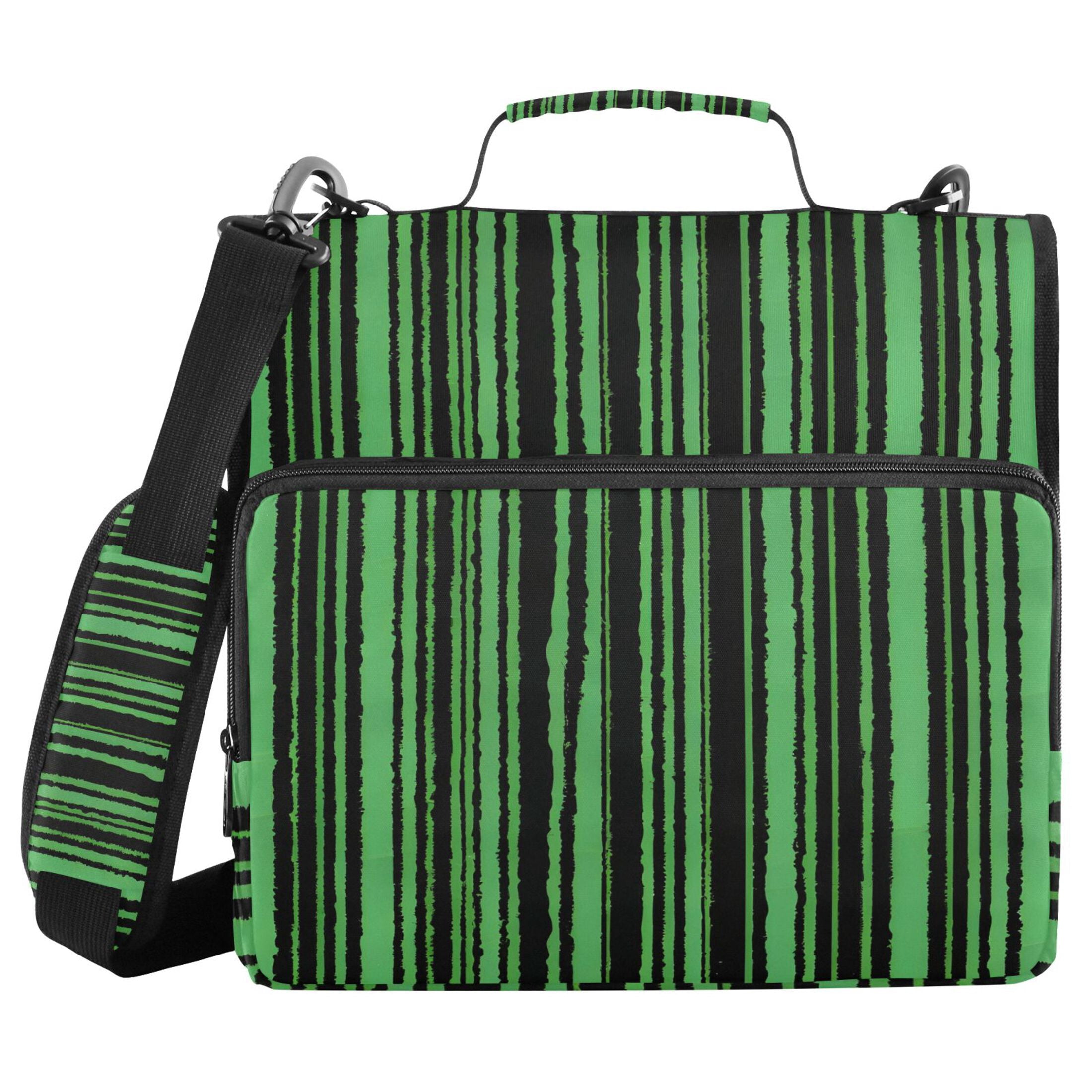 ALAZA Zipper Binder Watermelon Stripes 3 Ring Trapper Keeper File Folder Organizer Bag