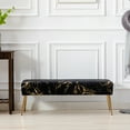 thumbnail image 2 of Duhome Elegant Lifestyle Ottoman Bench Gilding Velvet Uphplstered Black, 2 of 7