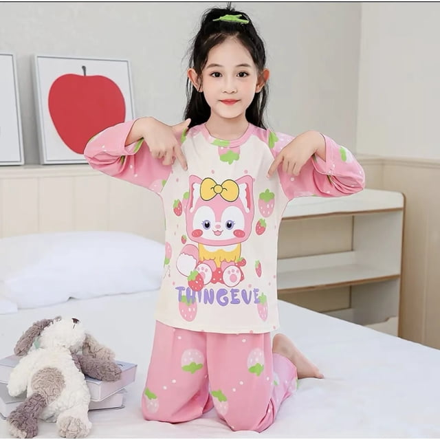 Pijamas Kawaii Sanrio Hello Kitty Cinnamoroll Kuromi para niños y niñas, ropa de dormir de Anime, traje de Casa de dibujos animados, regalos de primavera y verano