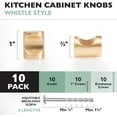 thumbnail image 4 of Ilyapa Brushed Gold Kitchen Cabinet Knobs - Minimalist Cylindrical Whistle Knob Handles - 10 Pack of Kitchen Cabinet Hardware, 4 of 7