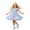 00-Blue531, variant on WOYY Girls Casual Ruffle Sleeves Dress Cotton Tiered A Line Midi Swing Dress, Blue, Sizes 2-7