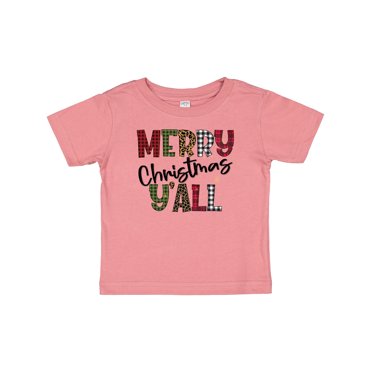 Inktastic Merry Christmas Y'all Festive Patterns Boys or Girls Baby T-Shirt