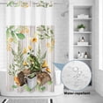 thumbnail image 4 of No Hook Shower Curtain with Built-in Rings - Retro Tropical Washable Waterproof Fabric Bathroom Curtains for Hotel,Rentals, Stall 36 X 72 Inch , Frog Coffee Mushroom Plant Green, 4 of 9