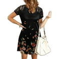 thumbnail image 1 of Gvmfive Women Casual Lace Short Sleeve Printed Summer T Shirt Dress, 1 of 4