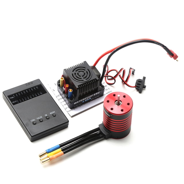 Esc GTSKYTENRC GTSKYTENRC 3650 Motor sin escobillas 2300KV Motor a prueba de agua 60A ESC Tarjeta de programación de enchufe T para 1/10 RC Car Truck GTSKYTENRC Esc
