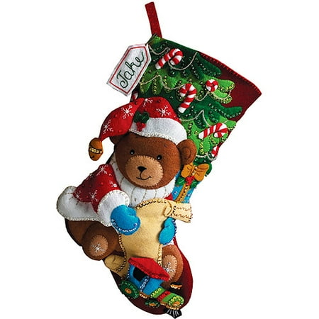 Santa Bear Stocking Felt Applique Kit