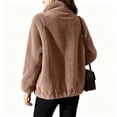 thumbnail image 5 of Sherpa Fleece Jackets for Women Casual Solid Long Sleeve Zipper Hooded Plush Coat Winter Warm Sweater Tops, 5 of 5