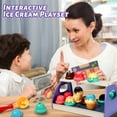 NEOWEEK Ice Cream Counter Playset for Kids, Play Food Toy with Scoop