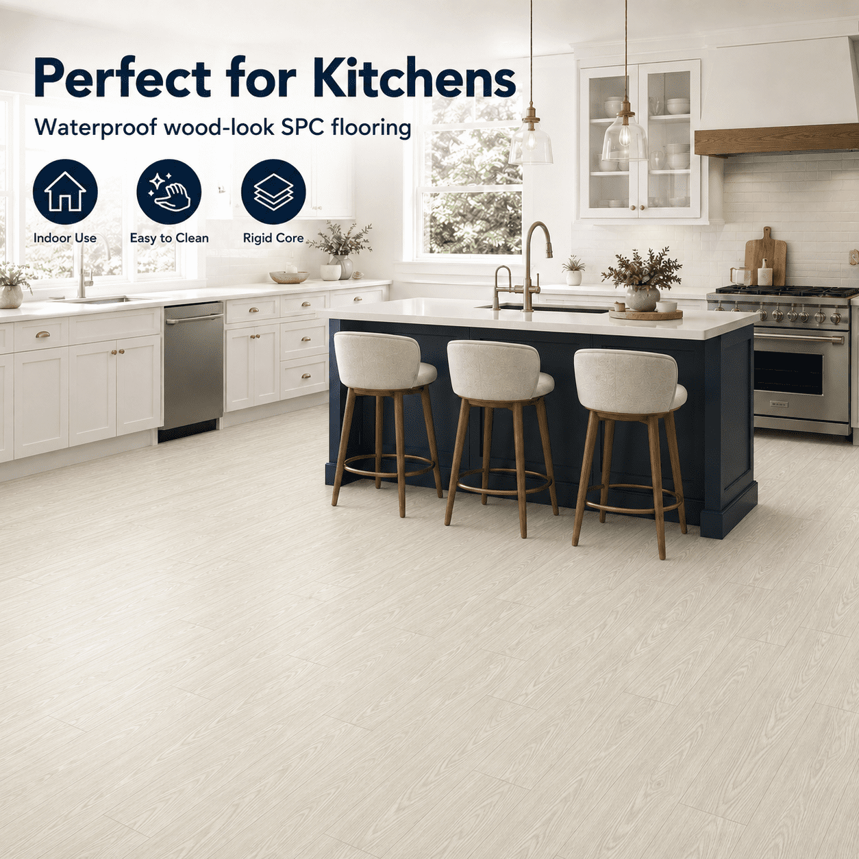 Yeslife 24-Piece Interlocking Luxury Vinyl Flooring Tile, 23.98 x 5.98 in., White Oak SPC Rigid Core, 23.9 sq. ft.