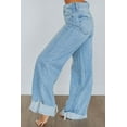 thumbnail image 6 of Kris Vervet Women's Super High Rise Wide Leg Jeans, Light Wash, No Stretch, 6 of 6