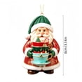 thumbnail image 3 of Christmas Santa Claus Acrylic Ornament, Decorative Hanging Pendant, Xmas Tree Holiday Party Home Decor Gift Use, 3 of 6