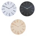 thumbnail image 1 of 3x Hanging Wall Clock Non Ticking Silent 12 Inch Grano de madera negro blanco BLESIY 3x reloj de pared, 1 of 8