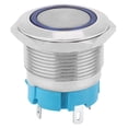 thumbnail image 4 of 2PCS 4 Pin Self Locking Push Button Switch Stainless Steel Housing IP65, 22mm Metal Switch for Ship Car Modification, with  Light, 4 of 7