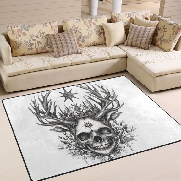 BZSMCE Vintage Area Rugs Design Skeleton Pattern Creative Area For Home