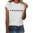 thumbnail image 5 of Freedom Printed Casual T-Shirt for Man Women, White, L, 5 of 5