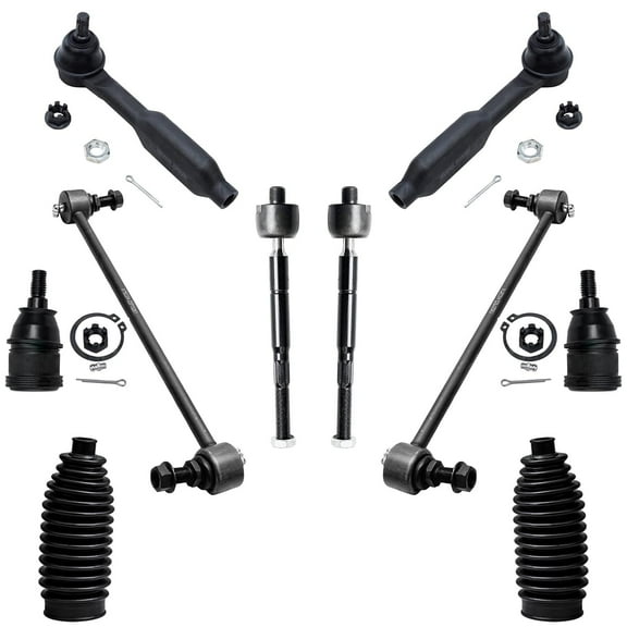 Detroit Axle - 10pc Front Inner Outer Tie Rods w/Boots Sway Bar Links Lower Ball Joints Replacement for 2005-2009 Honda Odyssey - Touring Models