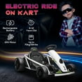 thumbnail image 4 of Aosom 24V 8.1 MPH Electric Go Kart with Music, Horn, Slow Start, White, 4 of 10
