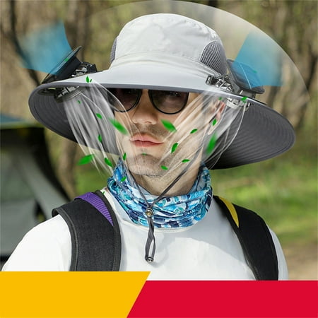 

Topliu Wide Solar Fan Outdoor Fishing Hat Men Sun Hat With 2 Solar Fan Fishing Hats 3 Speed Adjustable Fan Hat Suitable for Outdoor Summer Camping Beach French Grey
