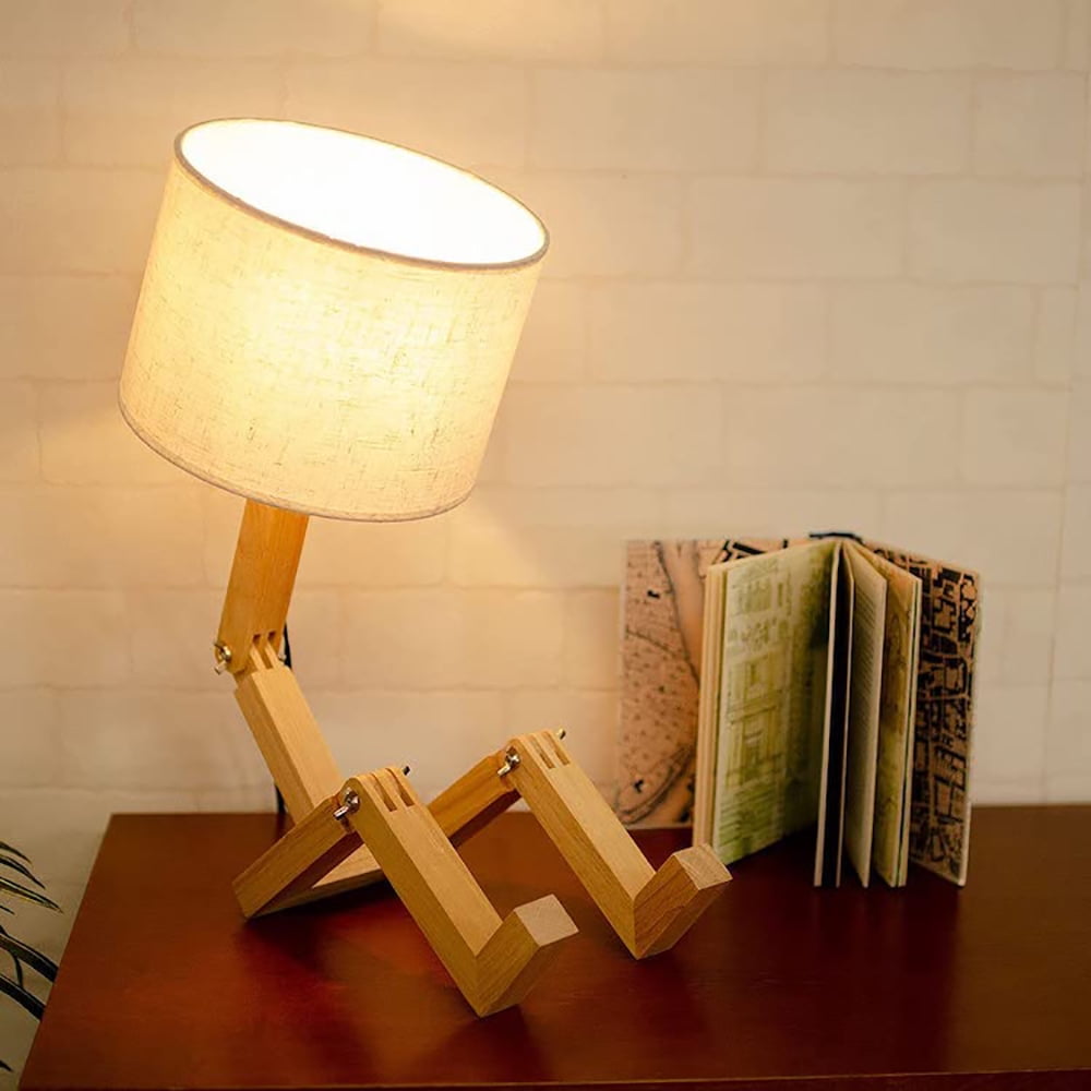 Elinkume Robot Desk Lamp Adjustable Bedlight, 17 inch Home Living Room Desk Lamp (Excluding Bulbs)