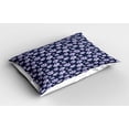 thumbnail image 2 of Ambesonne Floral Pillow Sham 2 Pack, Watercolor Flower Blossoms, 26"x20", Night Blue Lavender, 2 of 3