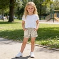 thumbnail image 2 of Girls Casual Summer Shorts Elastic Waist Drawstring with Large Patch Pockets Raw Hem Fringe Bottoms Lightweight Lounge Wear Active Play Vacation Shorts, 2 of 8